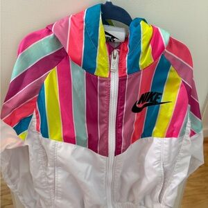☺️NIKE KIDS HOODED RAINBOW JACKET size 6X